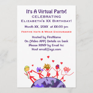 Glatt Virtuellare Party Inbjudningar