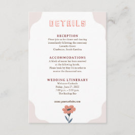 Glatt visitkort för sommardetaljplats (Blommigt) Tilläggskort