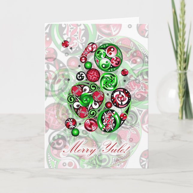 Glatt Yule Celtic urverkkort Helgkort (Framsida)