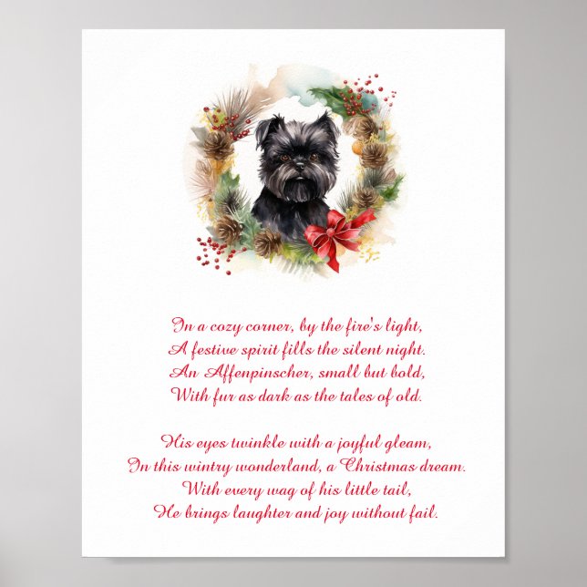 Glatta affenpinscher: Perfektens julklapp Poster (Framsidan)