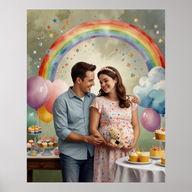 Glatta babyskor med Mamma och Pappa Poster (Framsidan)