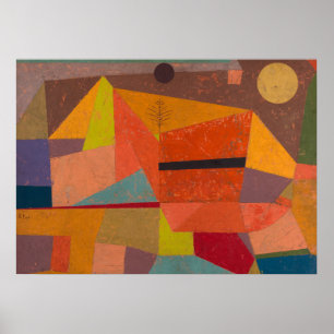 Glatta bergslandskapet av Paul Klee Poster