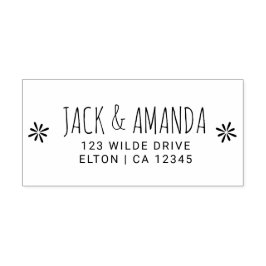 Glatta Blommigt Bröllop Adress Rubber Frimärke Självfärgande Stämpel