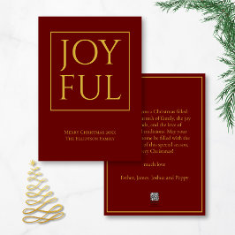 Glatta Burgundy Guld Namn God jul Julkort