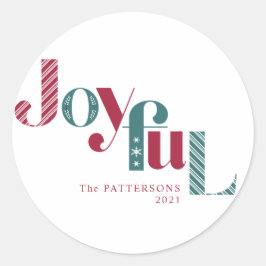 Glatta Candy cane Burgundy Helgdag Runt Klistermärke