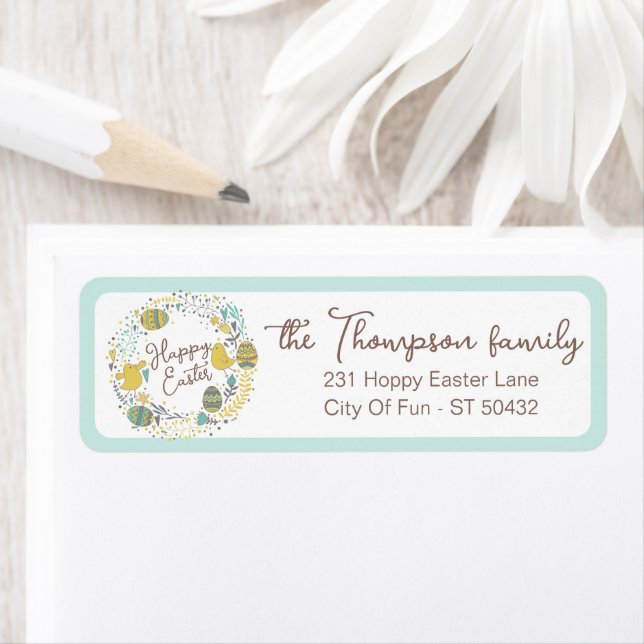Glatta Chickar Ägg och Hälsning Returadress Etikett (Insitu)