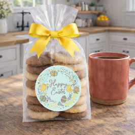 Glatta Chickar Ägg och Hälsning Runt Klistermärke