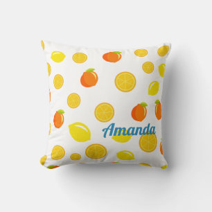 Glatta citrusfrukter: citroner och Orangar Kudde