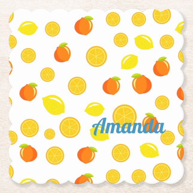 Glatta citrusfrukter: citroner och Orangar Underlägg Papper (Framsida)