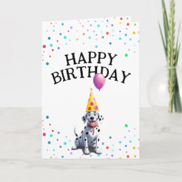 Glatta Dalmatien Hund och Konfetti Birthday Kort