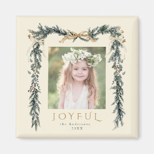 Glatta Elfenbenskusten guld och Grönt jul, Ram Fot Magnet