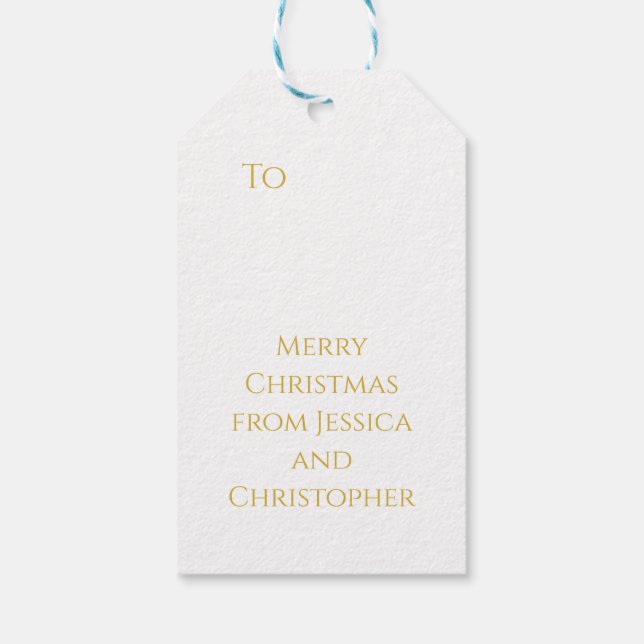 Glatta familjens Namn Burgundy Guld jul Presentetikett (Baksidan)