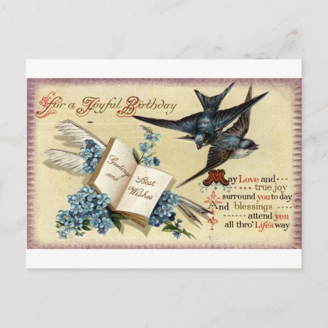 Glatta födelsedag Vintage 1913 Repro Vykort (Framsida)