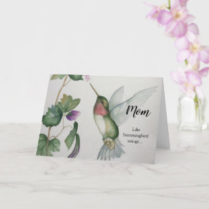 Glatta födelsedagen Mamma Hummingbird Vingar Elega Kort