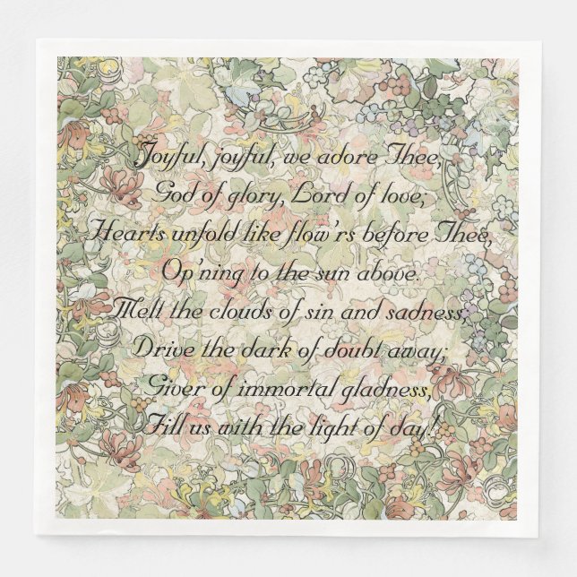 Glatta Glatta Hymn Mucha Art nouveau Flowers Pappersservett (Framsida)