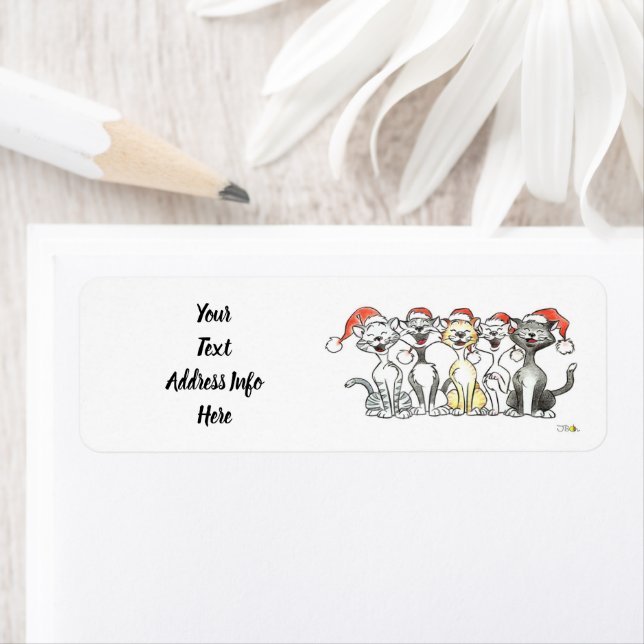 Glatta God jul sångkatter Returadress Etikett (Insitu)