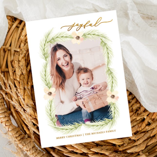 Glatta Grenar julfoto Julkort (Skapare uppladdad)