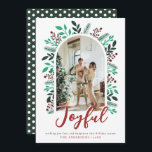 Glatta Grönten Jularis Berries Foliage Photo Julkort<br><div class="desc">Glatt Grönt-kort för julberry Foliage Photo Helgdag</div>