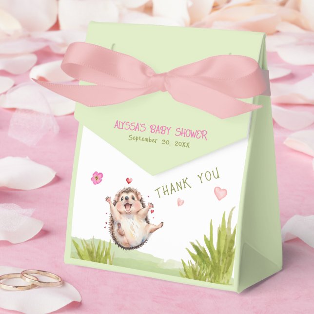 Glatta Hedgehog Garden Party Baby Shower Tack Presentaskar (Bröllop)