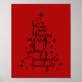 Glatta Helgdag Träd - Typografi Art Festive Ord Poster