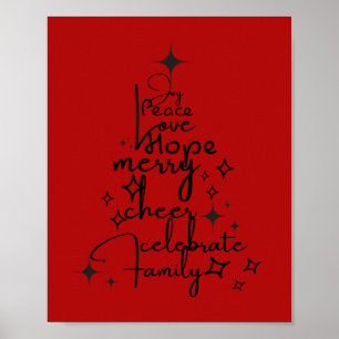 Glatta Helgdag Träd - Typografi Art Festive Ord Poster