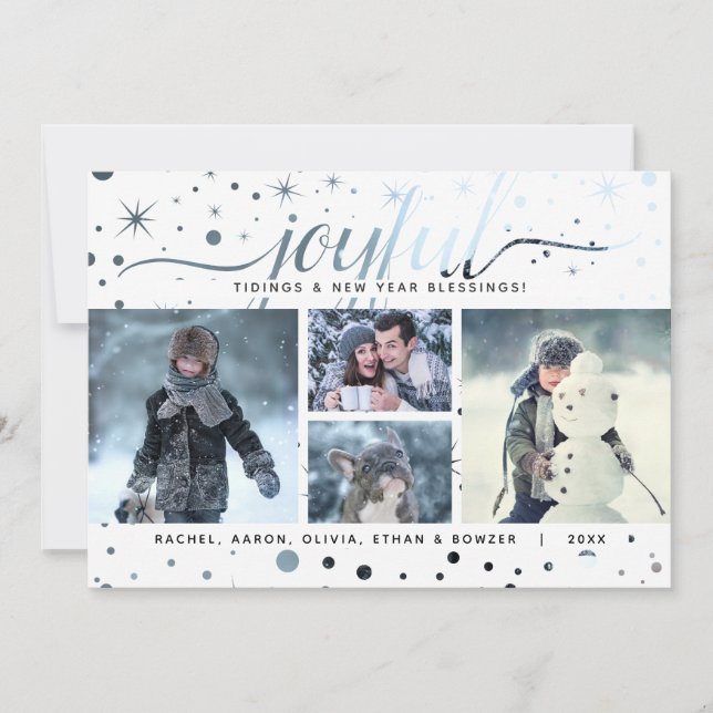 GLATTA Helgdagar av färg-matchande typografi Julkort (Framsida)