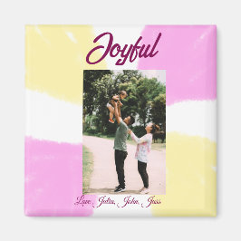 glatta helgdagar i rosa gult, fotofamiljretro magnet