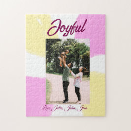 glatta helgdagar i rosa gult, fotofamiljretro pussel