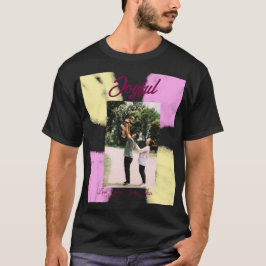 glatta helgdagar i rosa gult, fotofamiljretro t shirt