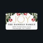 Glatta Holly Adressetikett<br><div class="desc">Markera ditt favoritfamiljefoto på dina helgdagskort den här säsongen! Oavsett om du firar jul,  Hanukkah eller bara vill skicka ett nytt år hälsning till dina vänner och din familj har  Pappra Co. perfektens helgdag kort åt dig.</div>