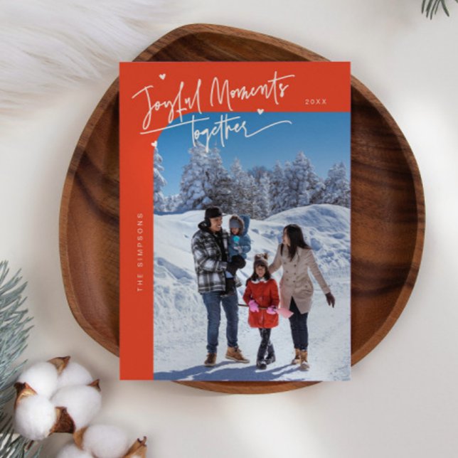 Glatta julfoto tillsammans Röda julfoto Julkort (Skapare uppladdad)