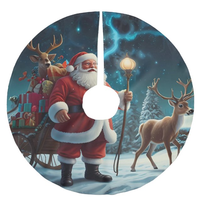 Glatta julscenen helgdag firande julgransmatta borstad polyester (Framsidan)