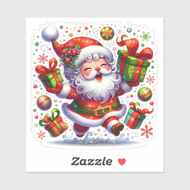 Glatta jultomten firar jul klistermärken (Ark)