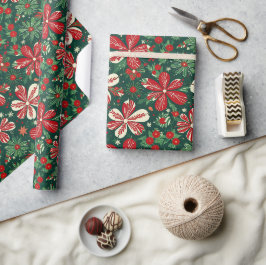 Glatta jultomter och stjärnor presentpapper