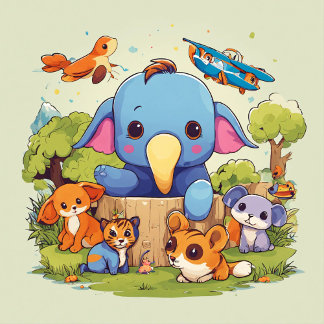 Glatta Jungle Buddies Dekorativ kudde