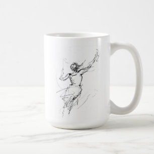 Glatta kvinnor i Rörelse Abstrakt Sketch Kaffemugg