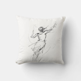 Glatta kvinnor i Rörelse Abstrakt Sketch Kudde