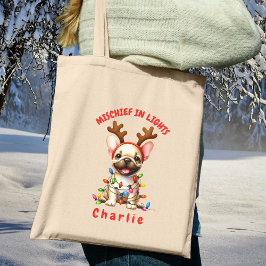 Glatta Ljus Antlers Watercolor Fransk Bulldog Tygkasse