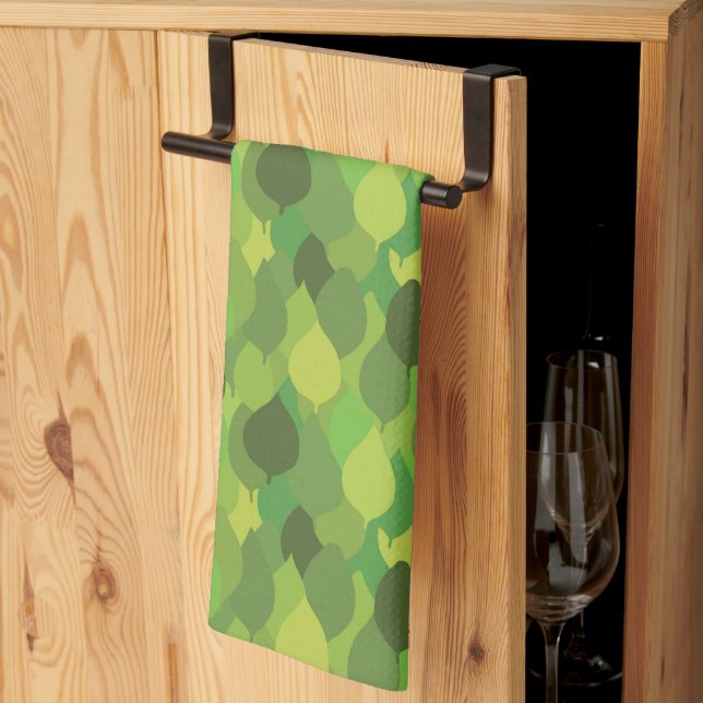 Glatta Lush Löv - sömlösa yta mönster. Kökshandduk (Thirds Fold)