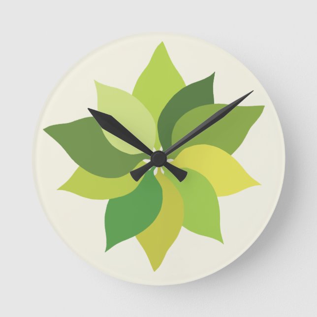 Glatta Lush Löv - sömlösa yta mönster. Rund Klocka (Framsida)