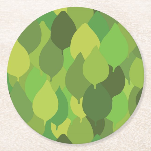 Glatta Lush Löv - sömlösa yta mönster. Underlägg Papper Rund (Framsidan)