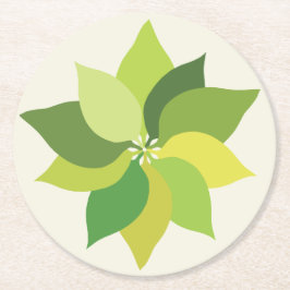 Glatta Lush Löv. Underlägg Papper Rund