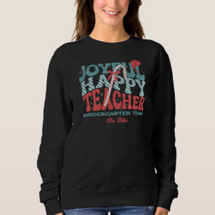 Glatta Lycklig Lärare julretro T Shirt