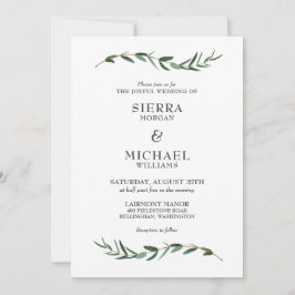 Glatta Modern Botaniska Bröllop Inbjudningar