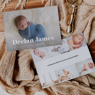 Glatta nyheter Fotokollage Birth Notice Meddelande