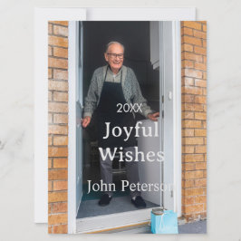 Glatta önskemål lägger till namn fotoman helgdagar julkort