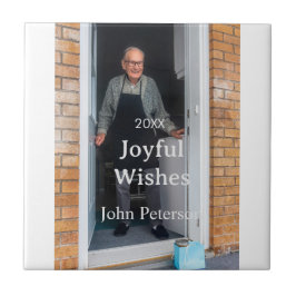 Glatta önskemål lägger till namn fotoman helgdagar kakelplatta