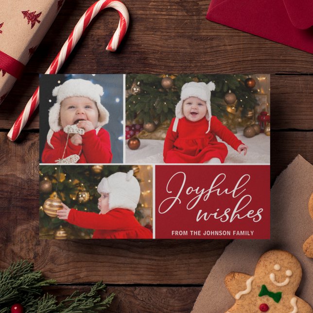 Glatta Önskemål Red 3-familjen Foto Festive Helgda Vykort (Skapare uppladdad)