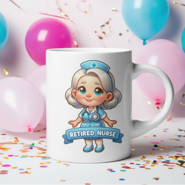 Glatta Pension: Charming Retrött Nurse Kaffemugg (Skapare uppladdad)
