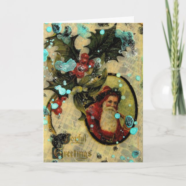 Glatta Santa Collage Helgkort (Framsida)